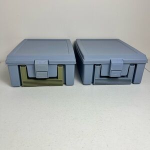 Lot of 2 Rubbermaid VTG Gray Media Storage Box Travel 1980s READ